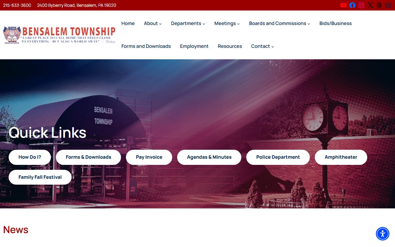 Bensalem Township Police Department building where Bensalem arrests are processed before 72 hour booking