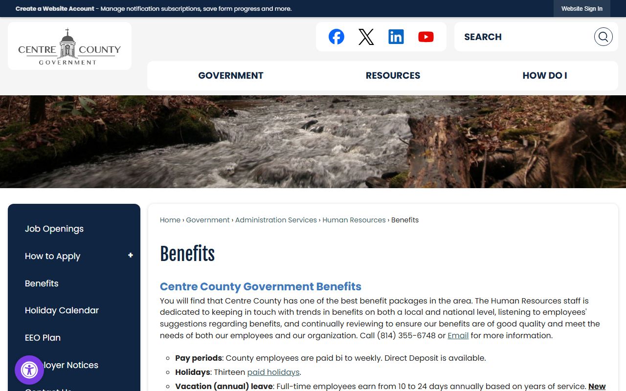 Centre County Correctional Facility information page for booking and inmate records