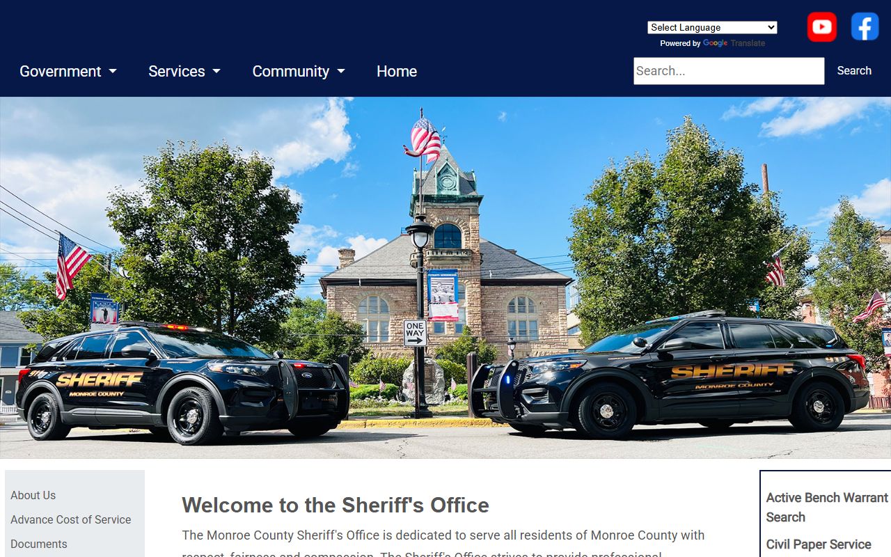 Monroe County Sheriff's Office where 72 hour booking records are handled