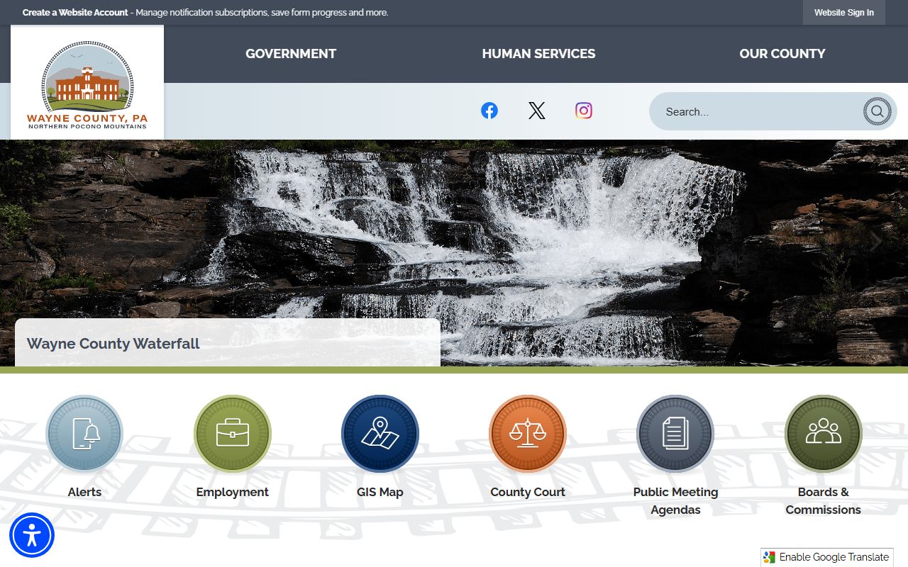 Wayne County government website with links to county offices and public records resources