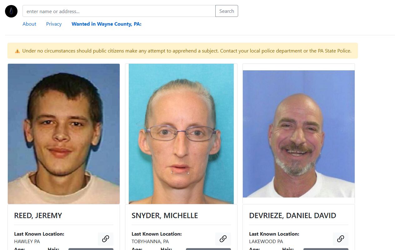 Wayne County Sheriff online warrant database for searching active warrants and 72 hour booking records